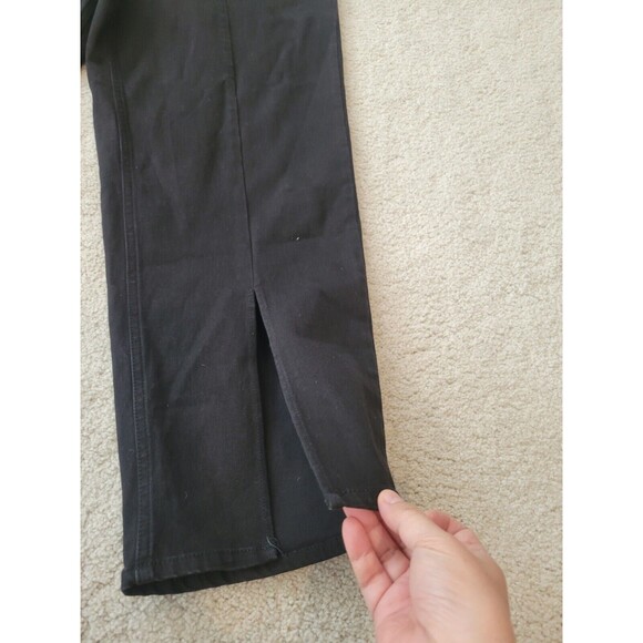 NWT Eloquii Women's Black Denim Front Split Hem Straight Leg Jeans Size 22 - Picture 2 of 11
